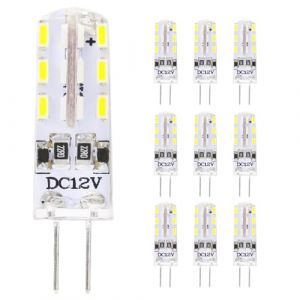 Chao Zan Ampoule LED G4 1.5W,DC 12V Ampoule &agrave; &eacute;conomie d'&eacute;nergie,360&deg; Angle de faisceau,Non-Dimmable (Blanc Froid, 10 Unit&eacute;) (JIYOUMI, neuf)