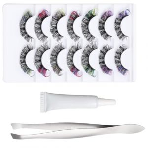 Clusters de Cils | Cils En Grappes Reutilisables Multicolores 7 Paires - Accessoires De Déguisement Pour Mariage Photoshoot Peau Sensible Statue (spraiy, neuf)