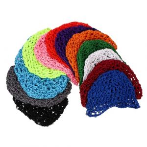 ELAYARD 12 pièces Bonnet Filet Cheveux Femme Bonnet Sommeil Léger Maille Crochetée pour Dormir et Bain Confortable pour Usage Quotidien (Heyyii, neuf)