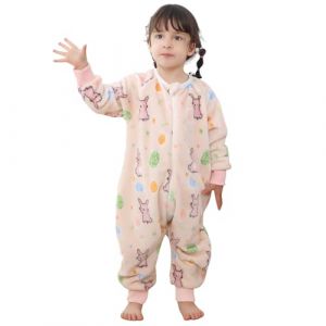 Gigoteuse a Pied Surpyjama Bébé Fille Garçon, Hiver Flanelle Combinaison Pyjama Enfant Turbulette avec Jambes, Cartoon Manches Longue Dors Bien Grenouillère Sac de Couchage Imprimé 80(9-18 Mois) (Monstoyo, neuf)
