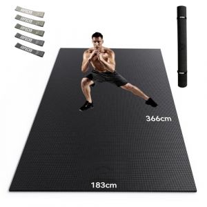 HAPBEAR Tapis d'Exercice Extra Large - 366x183x0.8cm, Antidérapant, Ultra Durable, Tapis de Gym épais pour Pilates, Aérobic, Tapis de yoga, Tapis de Gym Haute Densité (HAPBEAR EU Chain Store, neuf)