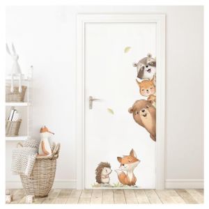 DEKO KINDERZIMMER Graz Design DK1149-02 Autocollant mural pour porte de chambre d'enfant Motif animaux de la for&ecirc;t Personnalisable Avec nom (X-TRIBAL, neuf)
