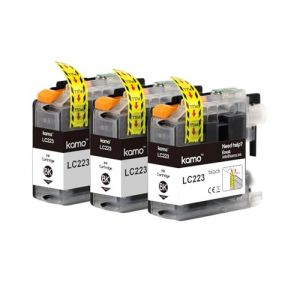 Kamo LC-223XL (Pack de 3) Cartouches d'encre Compatibles pour Brother LC223 LC-221 LC221 XL - pour MFC-J4420DW J4620DW J4625DW J480DW J5320DW J5620DW J5625DW J5720DW J680DW J880DW, DCP-J4120DW J562DW (kamo EU, neuf)