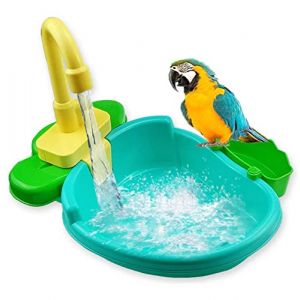 Gobabo Baignoire automatique pour perroquets avec robinet (Heall, neuf)