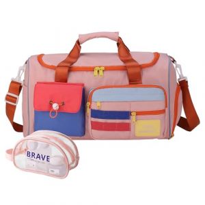Petit sac de sport pour femme, sac de voyage avec compartiment à chaussures, Z10#Rose, Sac de sport et trousse de toilette (YLWJCZQ, neuf)