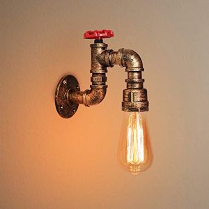 PETITES ECREVISSES Vintage Applique murale E27 en Tuyau d'Eau Industriel M&eacute;tal 60 W Plafonnier Luminaire R&eacute;tro Applique Int&eacute;rieure D&eacute;coration pour Salon Chambre,Bronze (DOO2U, neuf)