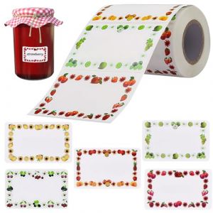 Etiquettes Autocollantes Bocaux, 300 Pi&egrave;ces &Eacute;tiquettes &agrave; Confiture, Etiquettes Adh&eacute;sives &Eacute;tiquettes Confitures, pour Pots De Confiture, Pots &agrave; &eacute;Pices, Bouteilles (WinWay-EU, neuf)