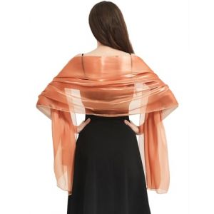 heekpek Chale Femme Mariage &Eacute;charpe Ch&acirc;le &Eacute;tole Mariage Wrap Foulard pour Soir&eacute;e C&eacute;r&eacute;monies F&ecirc;tes Mariage Demoiselles D'honneur Rose Orange (HKPK, neuf)