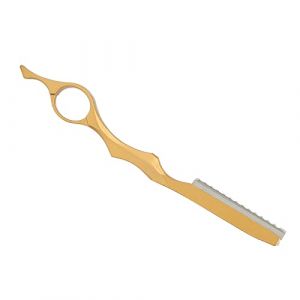Rasoir de Coupe de Cheveux, Rasoir de Coiffure Professionnel, Couteau de Coupe de Cheveux, Rasoir Amincissant, Peigne de Rasoir, Texturant les Cheveux, Rasoir de Coupe (GOLD) (Dushiw, neuf)