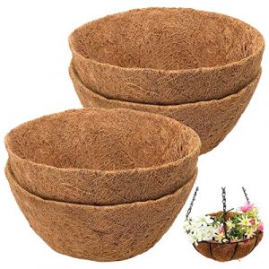 NC 4 pi&egrave;ces 14 Pouces Doublure Ronde en Fibre de Noix de Coco 35cm Doublures de jardini&egrave;re en Plein air Remplacement du Panier Remplacement de la Doublure pour Les Fleurs de Jardin Panier L&eacute;gumes (WideSmart, neuf)