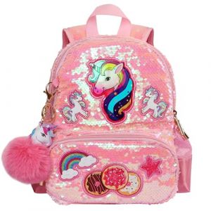 LSSAGOON Sac &agrave; Dos Fille Licorne Paillettes, Cartable Enfant Maternelle Mignon, Sac Ecole Fille Primaire Mode, Petites Backpack Pr&eacute;scolaire pour Scolaire Garderie Ecole, Cadeau pour Anniversaire Xmas (4-Pejiijar Direct, neuf)