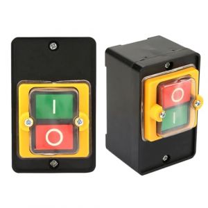 AC220 V/380 V 10 A Interrupteur à pression marche/arrêt étanche pour scie circulaire de table, interrupteur de pression pour perceuse, table de fraisage, perceuse, scie à table, scie à ruban, (Haedaxua, neuf)