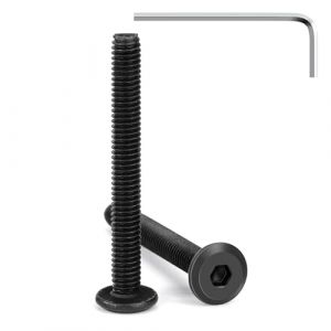 Tunejoy 20 Pièces Vis à Tête Plate M4 x 35 mm Noir Vis à Six Pans Creux en Acier Inoxydable A2 V2A Boulons de Meubles Hexagonale avec Clé Allen Filetage Complet (HYPER SHOP SRL, neuf)