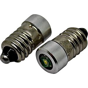 Mes Lot de 2 ampoules LED E10 3 W 3-6 V 3 V 4,5 V Mise &agrave; niveau Lampe frontale Zoom Blanc froid (Christian Schreyl, neuf)