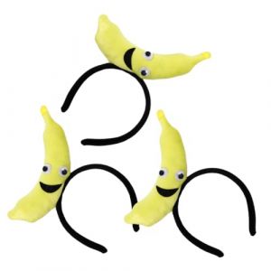 Veemoon 3pi&egrave;ces Bandeau Fruit&eacute; Jaune Coiffe Banane Accessoire de D&eacute;guisement pour F&ecirc;te Hawa&iuml;enne et Cosplay Lot de Serre-t&ecirc;tes Tropical (Quiet Window, neuf)
