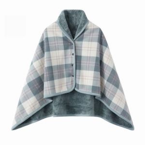SJTJSPX Couverture Plaid en Polaire Mettable Cape Ch&acirc;le avec Bouton Poncho Couverture Housse de Lit Canap&eacute; Voiture Hiver Couverture Jet&eacute; Flanelle Chaud Doux Couverture &agrave; Carreaux Sweat Couverture (QIQIXINXINZI, neuf)