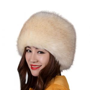 Chapka en Fausse Fourrure pour Femme, Toque Russe, Chapeau Hiver Chaud, Casquett Bonnets de Trappeur pour Ski Snowboard Randonn&eacute;e Cyclisme Camping (FR/ES, Alpha/Lettres, Taille Unique, Beige) (Haletia, neuf)