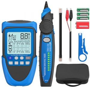 YGiTK Testeur de Câble Réseau RJ45 Testeur de Câble Réseau à Deux Modes avec Fonction PoE Testeur de Ligne Ethernet avec Écran LCD et Sac de Rangement Traqueur de Fil Multifonction (KeteyiEU, neuf)