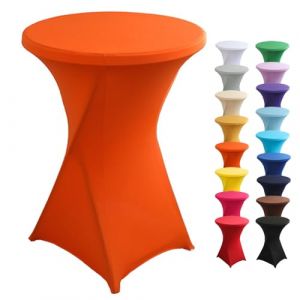 Highdi Housse Mange Debout - Housse de Table de Bar Bistrot Ronde Ø 60 cm/Ø 80 cm, Nappe Mange Debout pour Restaurant Bar Table Cocktail Banquet de Mariage Décoration (Orange,80x110cm) (Highdi, neuf)