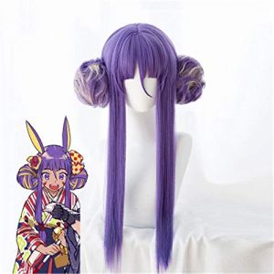Destin/grand ordre Nitocris Cosplay perruque Nitocris Kimono Version 60 cm violet cheveux synthétiques perruque Cosplay Halloween Costume fête perruque (good stuff A, neuf)