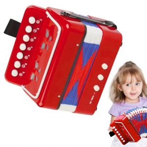 Jouet Accord&eacute;on Pour Enfantt - Buton Instrument Toys Accordionn | First Tune Trainer, Child Creativity Booster, Portable 7 Keys Music Educational Music Toyy For Children Kid Birthday 18x17x10cm / 7.09 (wenesly, neuf)