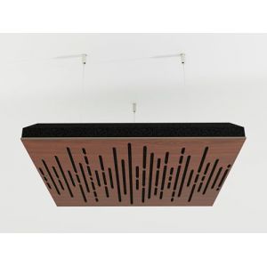 Lot de 4 panneaux acoustiques mont&eacute;s au plafond avec kit de montage | Panneaux insonorisants et diffusants | R&eacute;duction d'&eacute;cho | Traitement acoustique | Couleur : (Noix, WAVE) (ATB-SOUND, neuf)