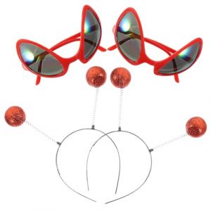 Mipcase 2 Ensembles Lunettes Extraterrestres de F&ecirc;te Serre-t&ecirc;te Amusant Lunettes Fantaisie Accessoires D&eacute;guisement pour Cosplay (andy wang, neuf)