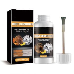 Convertisseur de rouille pour voiture, avec apprêt, blanc, antirouille, dissolvant de poudre de fer, convertisseur de rouille avec pinceau 2 en 1, apprêt anti-rouille, pour métal, vélo, voiture (Tcdpx, neuf)