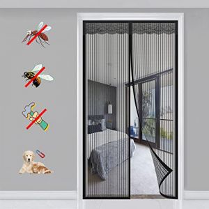 KSITH- Fly Magnétique Moustiquaire Porte Fermeture Automatique Magnétique Anti Moustiques Rideau Facile à Installer, pour Porte/Patio/Couloirs ​Empêche Bestioles- Black-B|| 130x190cm(51x74inch) (KSITH- Fly®-EU, neuf)