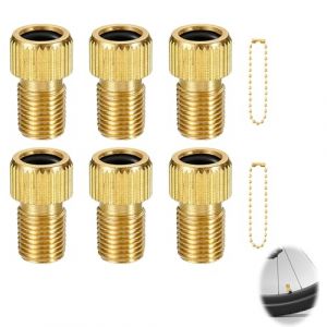 6 Pièces Adaptateur de Valve de Vélo, Adaptateurs de Valve Presta Embout Valve Presta Adaptateurs pour Valves Cuivre Pur pour Valve de Vélo Presta vers Schrader pour VTT Bicyclette Tricycles (Zifukeji, neuf)