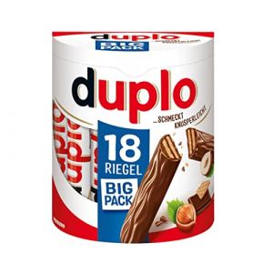 Ferrero Duplo Gaufre Chocolat avec remplissage cr&eacute;meux cacao et noisettes (18 x 18,2 g) 1 paquet de 18 barres individuelles (FinestShopping, neuf)
