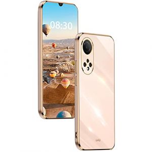 XINYEXIN Coque pour Honor X7, Étui de Téléphone en TPU Souple au Bord Doré, Housse Protection Antichoc Ultra-Mince Silicone Case Cover - Rose (Xinyexin, neuf)