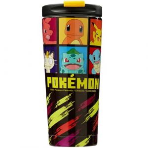 Get Trend Pokemon Mug Isotherme de Voyage 425 ml/15 oz, Gourde Inox Gobelet Thermique, Tasse &agrave; Caf&eacute; M&eacute;tal et Bouteille Sport (Multi Pokemon) (Get Trend., neuf)