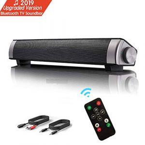 Barre de Son, Haut-Parleur, Bluetooth TV Soundbar stéréo Filaire HD Audio, Cinéma Maison de Son pour PC, téléphone Portable, Tablette, Son Puissant, Support RCA/AUX, avec télécommande (kommkauf, neuf)