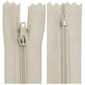 AERZETIX - C63523 - Lot de 10 Fermetures &eacute;clair &agrave; glissi&egrave;re spirale N&deg;3 non s&eacute;parable 55 cm en nylon - curseur autobloquant en m&eacute;tal - couleur beige clair - v&ecirc;tement couture pantalon mercerie (Tuning, neuf)