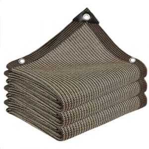 Filet D'ombrage Bache pour Pergola 2&times;8m Filet Anti Chaleur Ext&eacute;rieur Caf&eacute; avec &oelig;illets Taux d'ombrage de 85%, pour Serre Jardin Couverture Potager Terrasse (HOMMMLY, neuf)