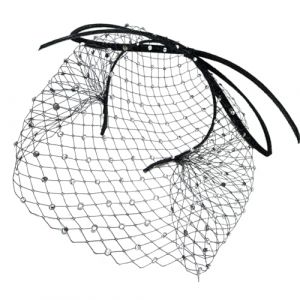 Serre-t&ecirc;te r&eacute;glable en forme de cage &agrave; oiseaux avec strass et voile noir pour mariage, &eacute;v&eacute;nement vintage (BoRongDianZiShangWuYouXianGongSi, neuf)
