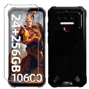 Xiangyun Coque pour Oukitel WP23/Oukitel WP23 Pro/Oukitel WP23 Plus Cover avec 1 pièce Protection écran Verre Trempé - Silicone Bumper Noir Gel TPU Souple Housse Etui Protection Case (6.52") (ZeMin, neuf)
