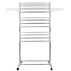 RELOVE Etendoir &agrave; Linge Pliable S&eacute;choir &agrave; v&ecirc;tements Mobile Grand S&eacute;choir &agrave; Linge Pliable &agrave; 3 Niveaux Peu encombrant S&eacute;choir Linge S&eacute;choir v&ecirc;tements Tower S&egrave;che Linge(75x44x158cm- Tube Gris)HJ180261 (Hechheu, neuf)