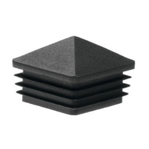 Bouchon à lamelle décoratifs pour Tuyau Carré 80x80 mm - Noir - Forme pyramide - PE Polyéthylène - Bouchons de Couverture - Cache Tube en plastique robuste - pour une protection parfaite (Logist System PL, neuf)
