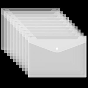 Raweao Pochette Dossier A4, Pochettes Elastique à Rabat Chemises Cartonnées A4, Transparentes Plastiques Pochette Feuille avec Bouton Pression pour Maison, Bureau, Ecole- Lot de 12 (wentaoshiji-fr, neuf)