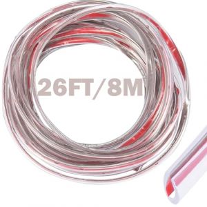 Protege Portiere Voiture, CTRICALVER 8M Transparent Joint Porte Voiture, Baguette de protection voiture en forme de U en PVC, Pour une utilisation sur la plupart des voitures (CTRICALVER-FR, neuf)