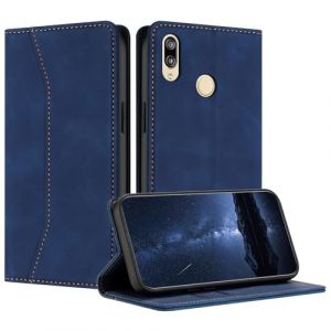Mo-Beauty Coque Compatible avec pour Huawei Y6 2019/ Honor 8A, Etui Protection Housse Premium en Cuir PU Portefeuille Rabat Clapet Case, Pochette Flip Magn&eacute;tique &Eacute;tui Case Coque Cuir (Bleu) (Yellow & Valley, neuf)