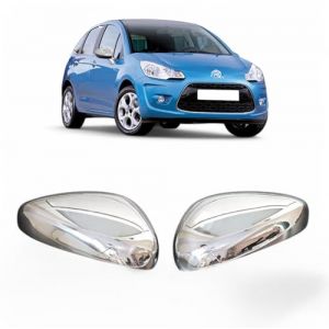 Lot de 2 Coques de r&eacute;troviseurs chrom&eacute;es compatibles avec Citro&euml;n C3 C4 C5 DS3 DS4 Crossland RCZ Acier Inoxydable 2 unit&eacute;s (FMComponents, neuf)
