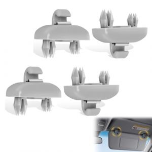 4 Pièces Clip pour Visière de Voiture, Intérieur Pare-soleil Crochet, Pare Soleil Voiture Accessory Clip, Crochet Pare-Soleil Voiture Support Cintre remplacement, Convient à Audi(Gris Clair) (Wonuante, neuf)