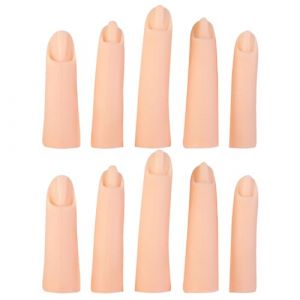 Gatuida Lot de 10 doigts d'entra&icirc;nement pour ongles en acrylique - Doigts flexibles pour l'entra&icirc;nement &agrave; la manucure - Mains artificielles souples en silicone pour manucure DIY (Brandon Zou, neuf)