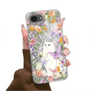 Tedyhulle Coque pour iPhone 7/8/SE 2020/SE 2022 4,7" avec Joli Motif Chat Esthetique Design, Fine Souple Silicone Bumper Antichoc Protection Housse &Eacute;tui Femme Fille El&eacute;gante Case, Chatte au Jardin (xinhuiyuancase, neuf)
