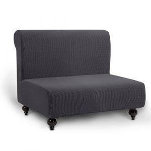 TIANSHU Housse Clic Clac Extensible, Housse de Canapé Clic Clac 2 Places Ajustable élastique Jacquard Canapé-lit Housse Protection(2 Places, Gris) (TIANSHU FR (Trademark registration No 018062900), neuf)