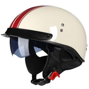 VVPEC Demi Casque De Moto, Casque Jet R&eacute;tro, Casque Bol Moto Homologu&eacute; ECEDOT, Casques Vintage &agrave; Face Ouverte, avec Pare-Soleil et Doublure Int&eacute;rieure Amovible, pour V&eacute;los Motos Scooter(3,XXL=63~64cm) (xinzhoushixinfuquxinmiaozonghejingyingbu, neuf)