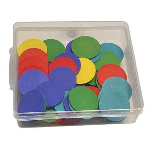 YUPZAR Jetons bois color&eacute;s 50 pi&egrave;ces, disques bois &eacute;ducatifs, jetons comptage, mat&eacute;riel Montessori, jetons math&eacute;matiques, disques en bois ronds, apprentissage enfants &eacute;cole maison (Olen Olesjame O&Uuml;, neuf)